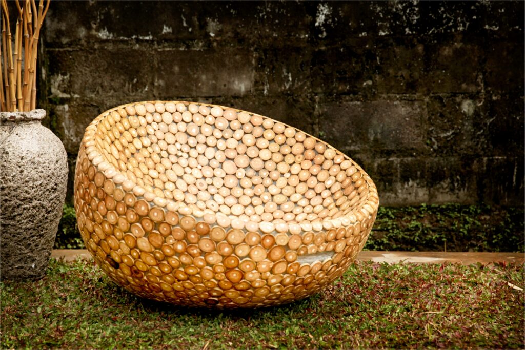 Collection Fiberglass Teak Rocking Puff