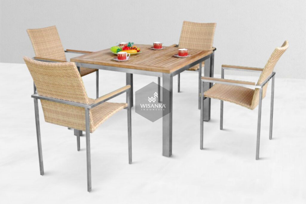 Collection Stainless Steel Anniston Dining Set