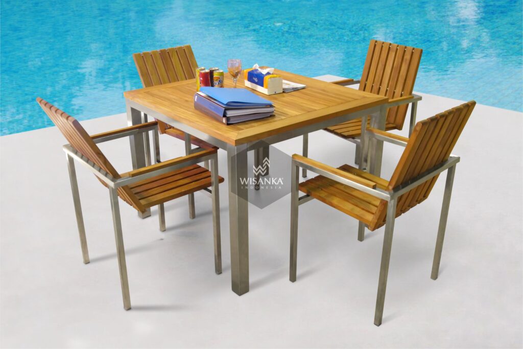Collection Stainless Steel New Texas Dining Set